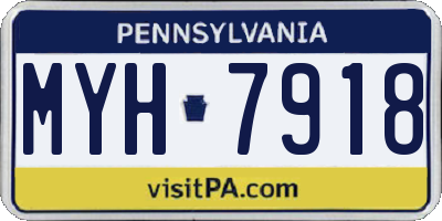 PA license plate MYH7918
