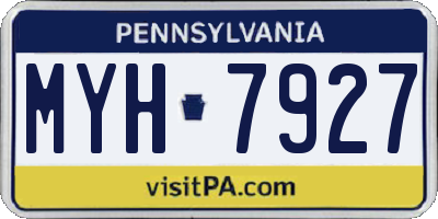 PA license plate MYH7927