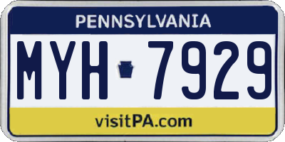 PA license plate MYH7929