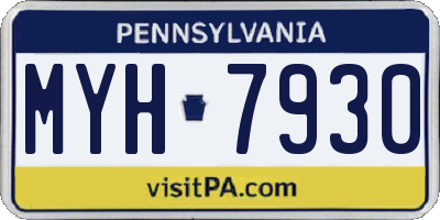PA license plate MYH7930