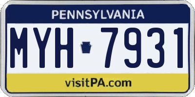 PA license plate MYH7931