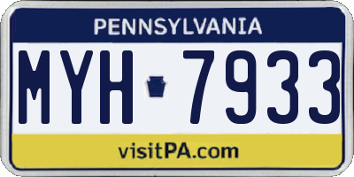 PA license plate MYH7933
