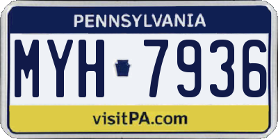 PA license plate MYH7936