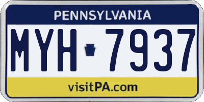 PA license plate MYH7937