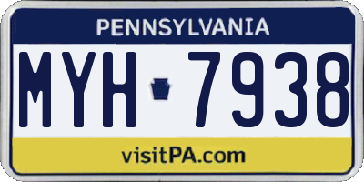 PA license plate MYH7938