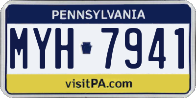 PA license plate MYH7941