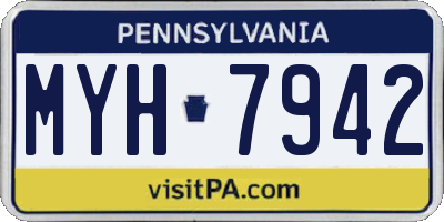 PA license plate MYH7942