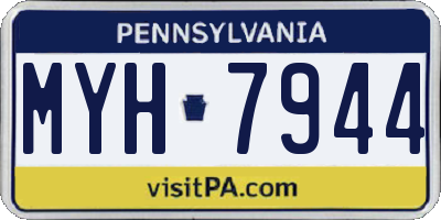 PA license plate MYH7944