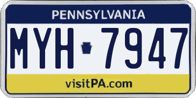 PA license plate MYH7947