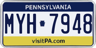 PA license plate MYH7948