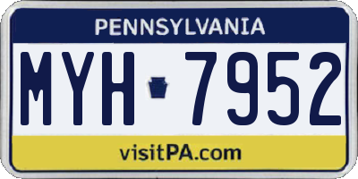 PA license plate MYH7952