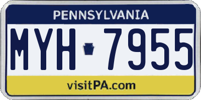 PA license plate MYH7955