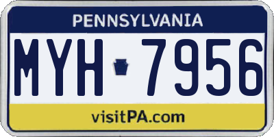 PA license plate MYH7956