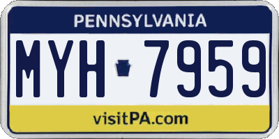 PA license plate MYH7959
