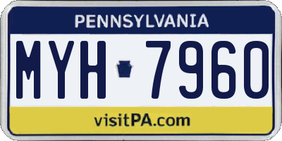 PA license plate MYH7960