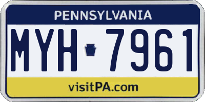 PA license plate MYH7961