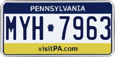 PA license plate MYH7963