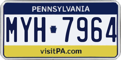 PA license plate MYH7964