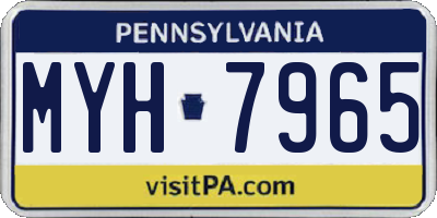 PA license plate MYH7965