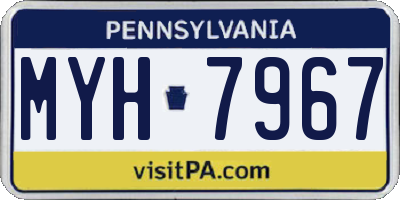 PA license plate MYH7967