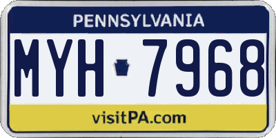 PA license plate MYH7968