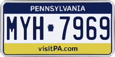 PA license plate MYH7969
