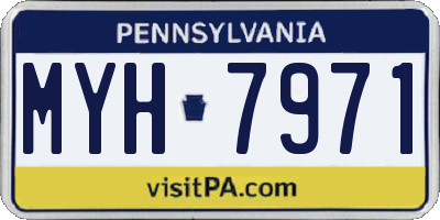 PA license plate MYH7971