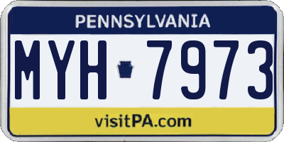 PA license plate MYH7973