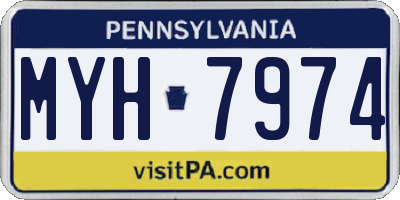 PA license plate MYH7974