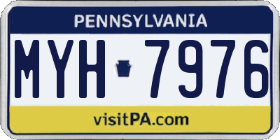 PA license plate MYH7976