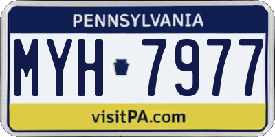 PA license plate MYH7977