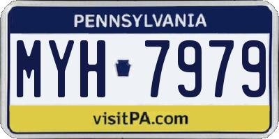 PA license plate MYH7979