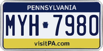 PA license plate MYH7980