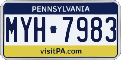 PA license plate MYH7983