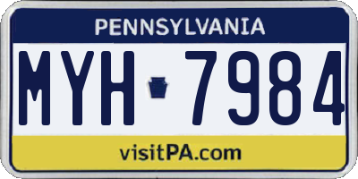 PA license plate MYH7984