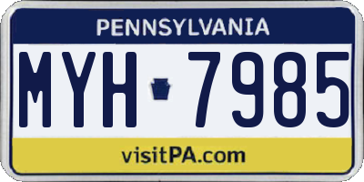 PA license plate MYH7985