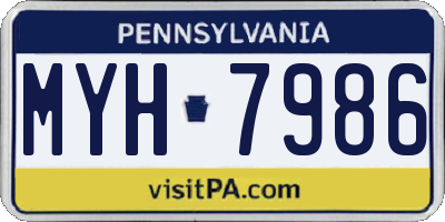 PA license plate MYH7986