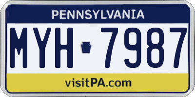 PA license plate MYH7987