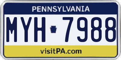 PA license plate MYH7988