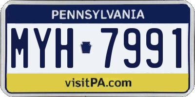 PA license plate MYH7991