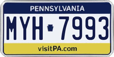 PA license plate MYH7993