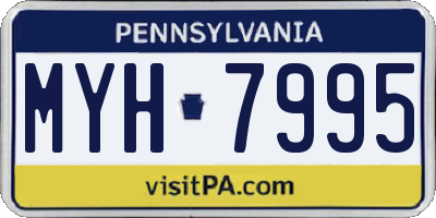 PA license plate MYH7995