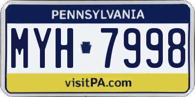 PA license plate MYH7998