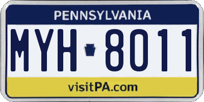 PA license plate MYH8011