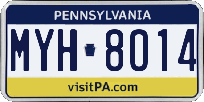 PA license plate MYH8014