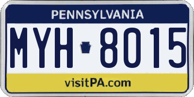PA license plate MYH8015