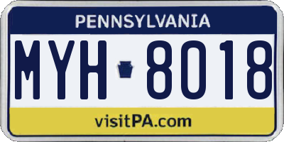 PA license plate MYH8018