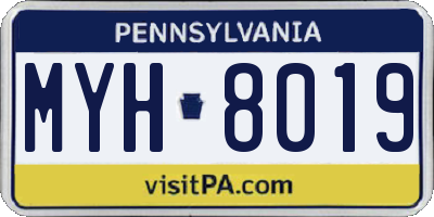 PA license plate MYH8019