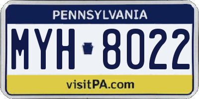 PA license plate MYH8022