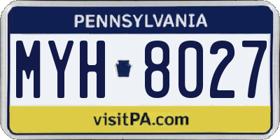 PA license plate MYH8027